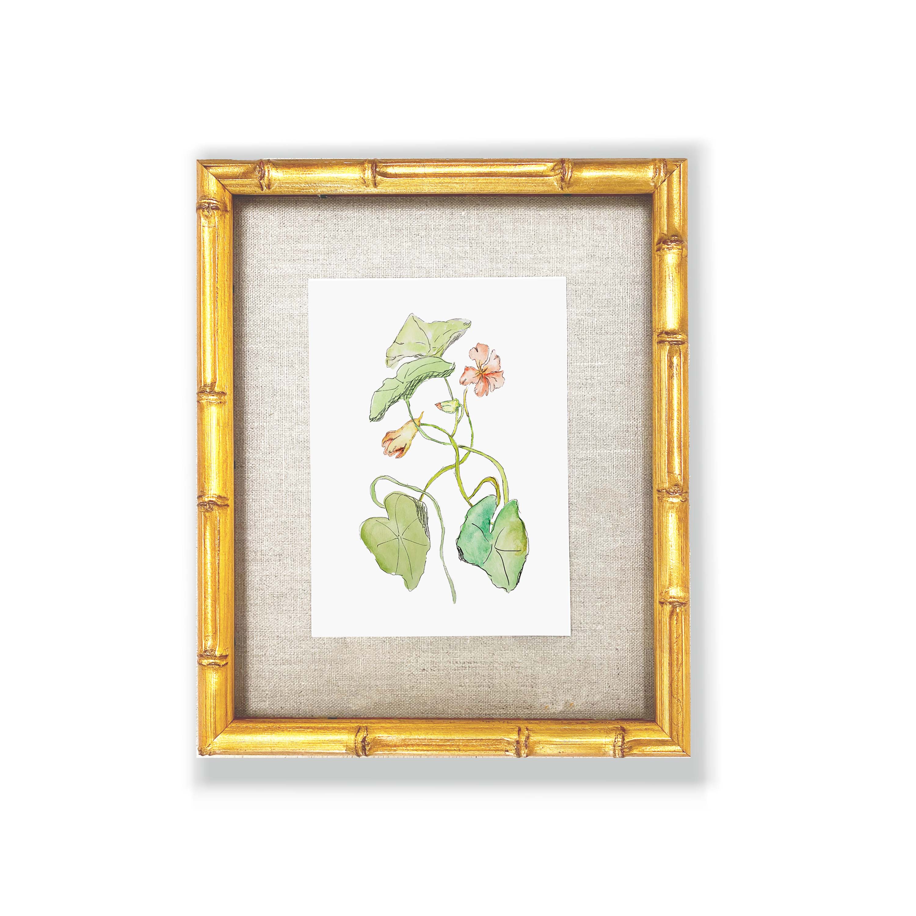DIY Gold Frame with Linen Mat